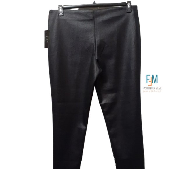 New! LC Laura Cruz Plus Size Faux Leather Pull-On Leggings Pants - Picture 3 of 7